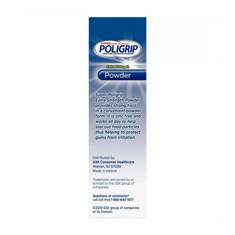 Super Poligrip, Denture Adhesive Powder, 1.6 Oz