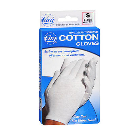 Cara, Dermatological Cotton Gloves Ladies, Small 1 pair