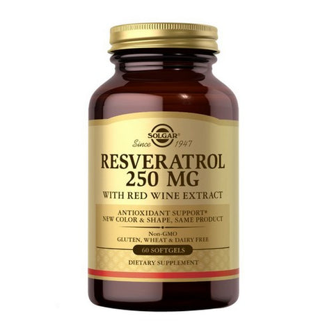 Solgar, Resveratrol with Red Wine Extract, 250 mg, 60 S Gels