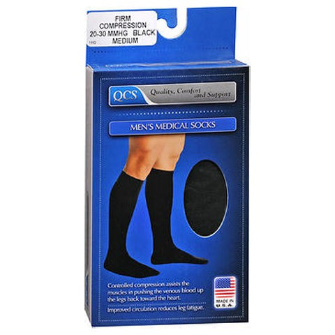 Loving Comfort, Men'S Medical Socks Firm Compression Medium Black, 1 Pair Loving Comfort