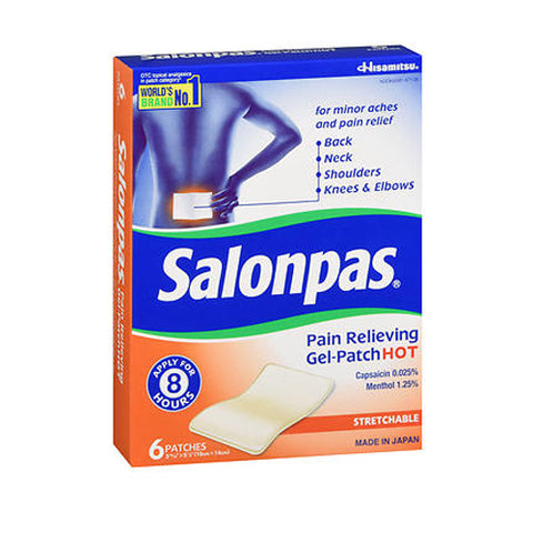 Salonpas, Pain Relieving Gel-Patch Hot, 6 each