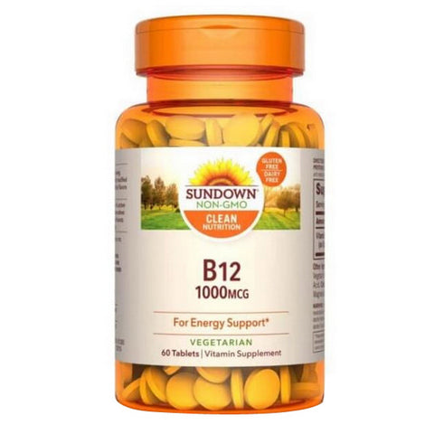 Sundown Naturals, Sundown Naturals B-12, 1000 mcg, 60 tabs