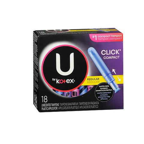 U By Kotex, Regular Compact Tampons Unscented, Unscented Regular 18 each