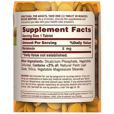 Sundown Naturals, Extra Strength Melatonin, 5 mg, 90 tabs