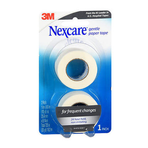Nexcare, Gentle Paper Carded First Aid Tape, 1 in x 10 yds 2 each