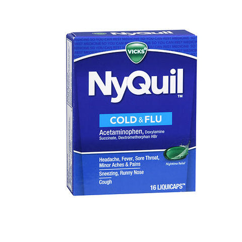 Vicks, Nyquil Cold And Flu Nighttime Relief Liquicaps, 16 caps