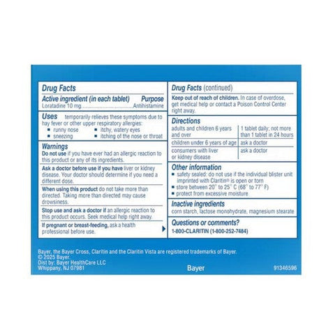 Claritin, Loratadine Antihistamine 24 Hour Allergy Tablets, 10 Mg, 5 Tabs
