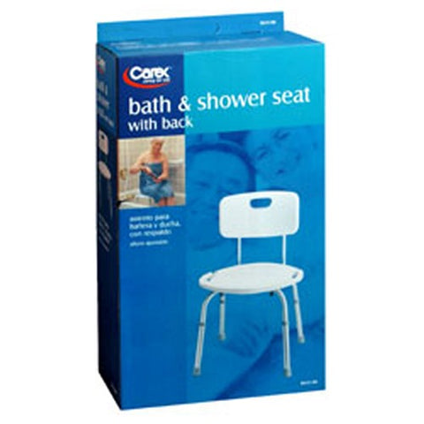Carex, Adjustable Bath And Shower Seat With Back, 1 each