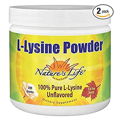 Nature's Life, L-Lysine Powder, Unflavored 200 GRAMS