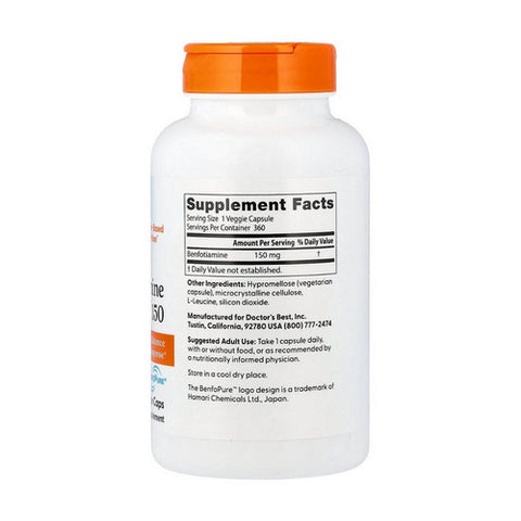 Doctors Best, Benfotiamine, 150 mg, 360 Veggi Caps