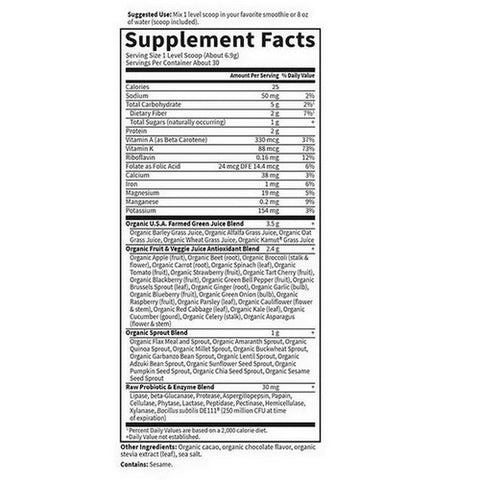 Garden of Life, Perfect Food Organic Green Superfood, Chocolate 285 g