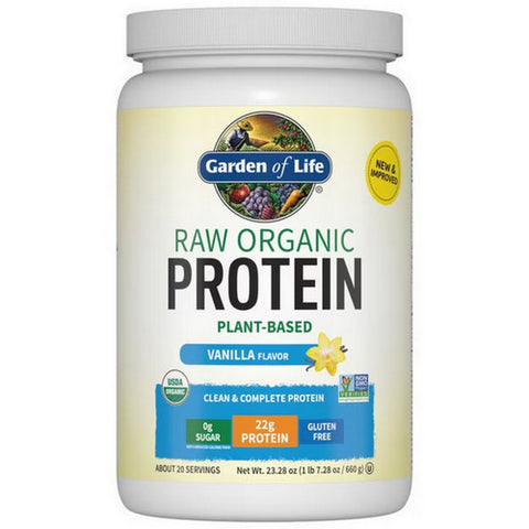 Garden of Life, Raw Organic Protein Powder Vanilla, Vanilla 631 g