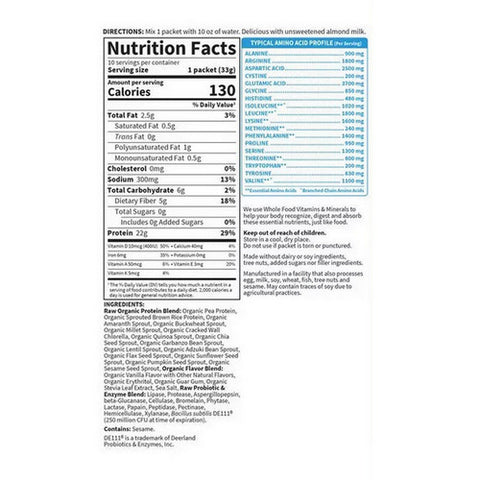 Garden of Life, RAW Organic Protein, Vanilla 1 Tray