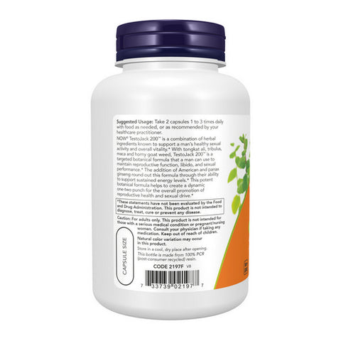Now Foods, TestoJack 200, 120 vcaps