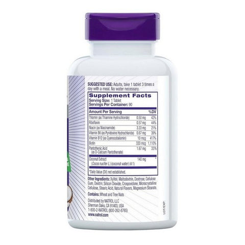 Natrol, B-Complex Fast Dissolve Coconut Natural Flavor, 90 TABS