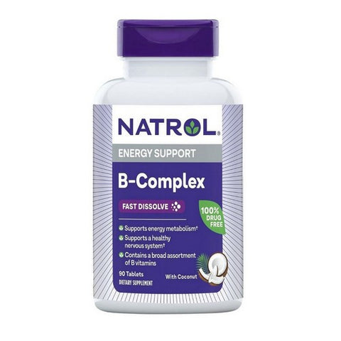 Natrol, B-Complex Fast Dissolve Coconut Natural Flavor, 90 TABS