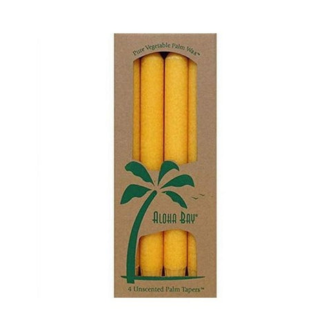 Aloha Bay, Palm 9 Inch Tapers Unscented Candles Honey Gold, Honey Gold 4 CT