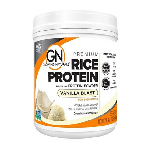 Growing Naturals, Organic Rice Protein Powder Vanilla Blast, Vanilla Blast 16.4 oz