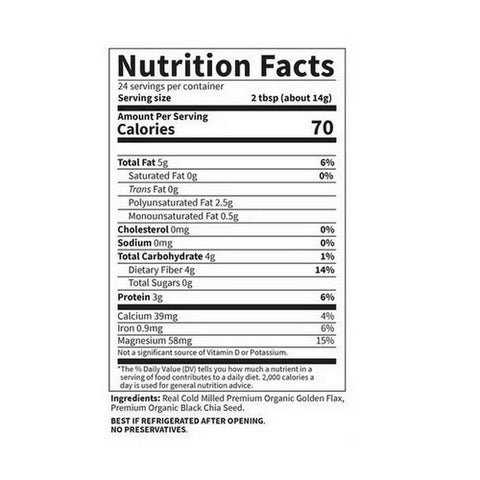 Garden of Life, Raw Organics Organic Flax Meal + Chia Seeds, 12 Oz