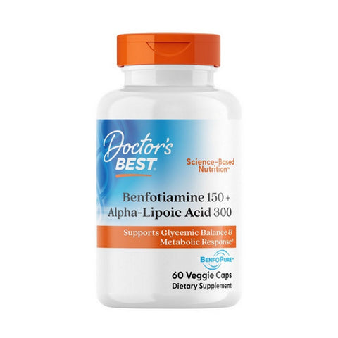 Doctors Best, Benfotiamine 150 + Alpha-Lipoic Acid 300, 60 Vcaps