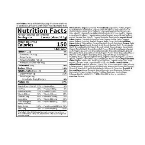 Garden of Life, Gol Raw Organic Meal - Real Raw Chocolate Cacao (Mini), 19.01 Oz