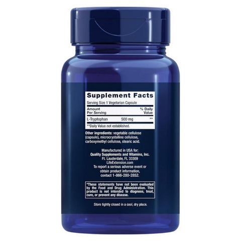Life Extension, L Tryptohan, 500 mg, 90 Vcaps