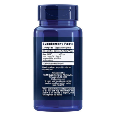 Life Extension, Tart Cherry Extract with Standardized Cherrypure, 60 Caps