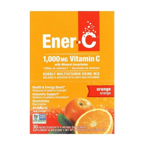 Ener-C, Ener-C Vitamin C Multivitamin Drink Mix, 1000 mg, Orange, 30 Packets