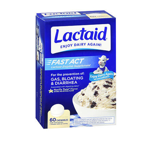 Lactaid, Fast Act Tablets, Vanilla Twist Flavor 60 Tabs
