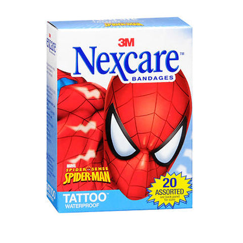 Nexcare, Tattoo Waterproof Bandages Spider-Man Assorted Sizes, 20 Each