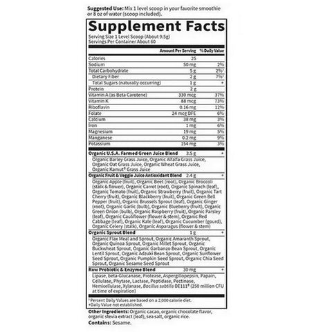 Garden of Life, Perfect Food Raw Real, Chocolate Cacao Powder 570 Grams