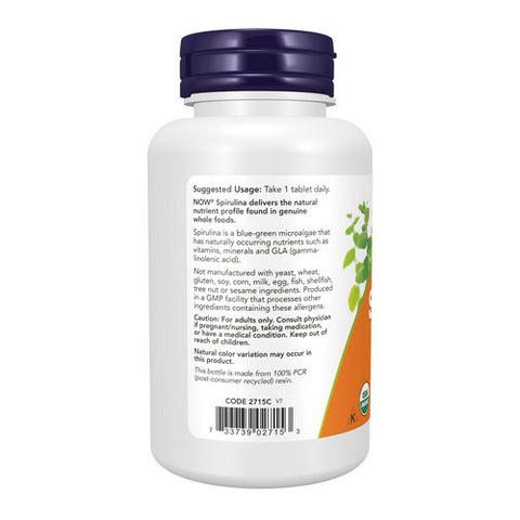 Now Foods, Organic Spirulina, 1000 mg, 120 Tabs