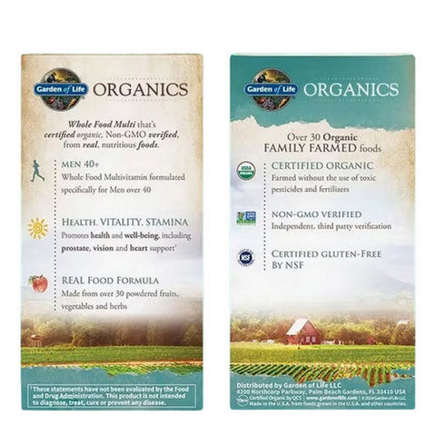 Garden of Life, Organics Mens 40 Plus Multi, 60 Tabs