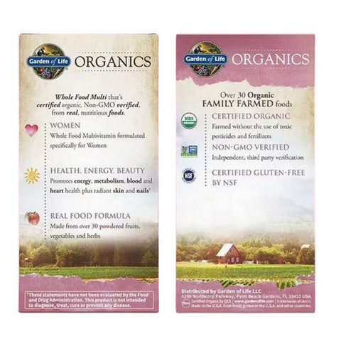 Garden of Life, Organics Women's Multi, 120 Tabs