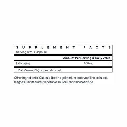 Jarrow Formulas, L-Tyrosine, 500 mg, 100 Caps