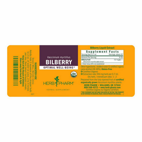Herb Pharm, Bilberry Extract, 4 Oz