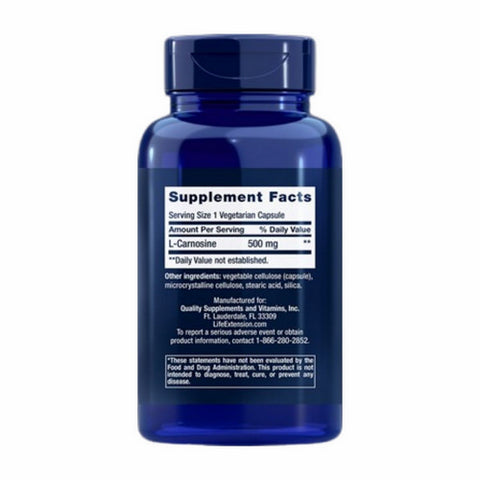 Life Extension, Carnosine, 500 mg, 60 Caps