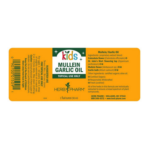 Herb Pharm, Kids Mullein/Garlic Ear Oil, 1 fl oz