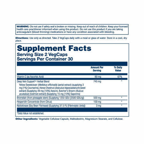 Solaray, Deep Vein Support, 60 Caps