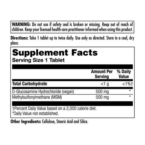 Kal, 100% Vegetarian MSM & Glucosamine, 60 Tabs