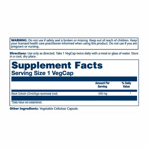 Solaray, Black Cohosh, 540 mg, 100 Caps
