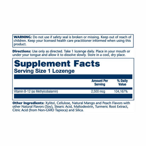 Solaray, Methyl B-12, Mango Peach 60 Lozenges