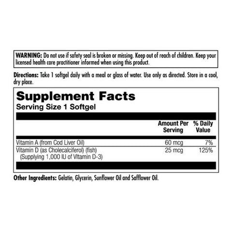 Kal, D-3, 1,000 IU, 200 Softgels