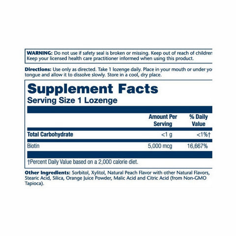 Solaray, Biotin, 5,000 mcg, 60 Lozenges