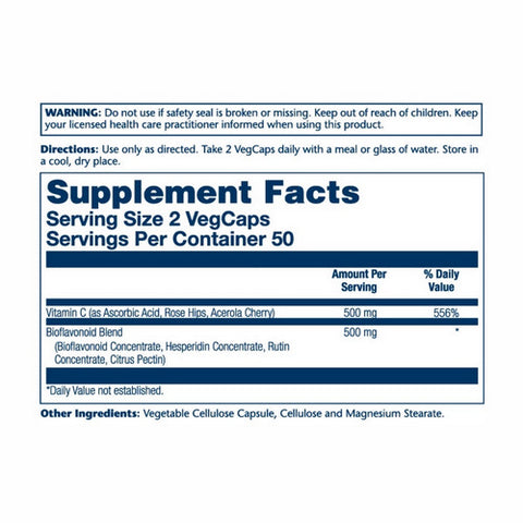 Solaray, Vitamin C Plus Bioflavanoids, 100 Caps