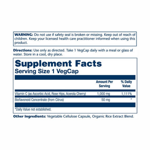 Solaray, Vitamin C With Bioflavanoids Concentrate, 1,000 mg, 100 Caps