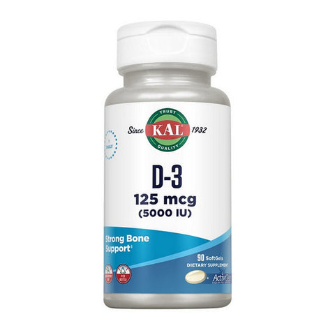 Kal, Ultra D-3 ActivGels, 5,000 IU, 90 Softgels