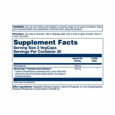 Solaray, Adrenal Caps, 60 Caps