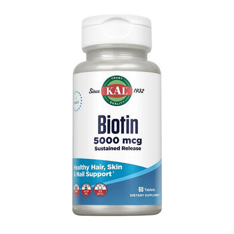 Kal, Biotin Timed Release, 5,000 mcg, 60 Tabs