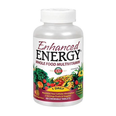 Kal, Enhanced Energy, Whole Food Multivitamin Mango Pineapple, 60 Tabs